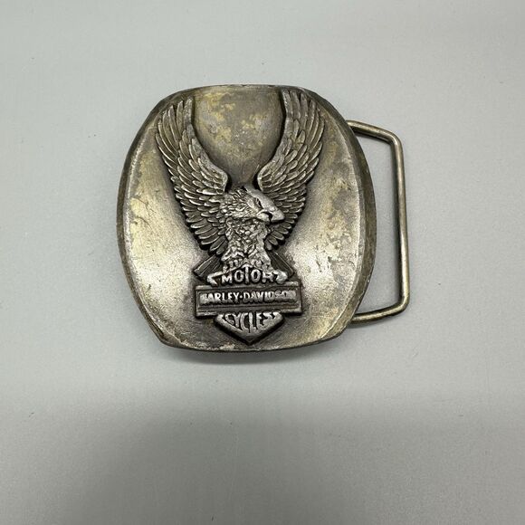 Vintage Harley Davidson Motorcycle Eagle Logo Biker 1980 Belt Buckle - Picture 1 of 5